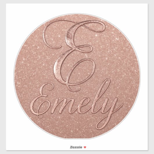 Personalisierte Rose Gold Glitzer Name Design - Ei Aufkleber (Blatt)