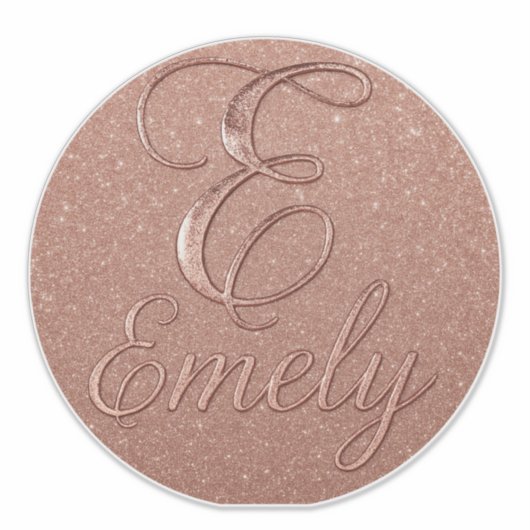 Personalisierte Rose Gold Glitzer Name Design - Ei Aufkleber (Vorderseite)