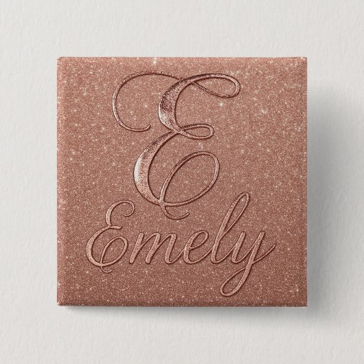 Personalisierte Rose Gold Glitzer Name Design - Ei Button (Vorderseite)