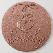 Personalisierte Rose Gold Glitzer Name Design - Ei Button (Vorderseite)