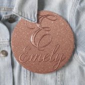 Personalisierte Rose Gold Glitzer Name Design - Ei Button (Beispiel)