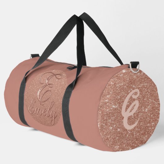 Personalisierte Rose Gold Glitzer Name Design - Ei Duffle Bag (Linke Ecke)