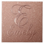 Personalisierte Rose Gold Glitzer Name Design - Ei Fliese (Vorderseite)