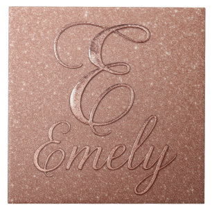 Personalisierte Rose Gold Glitzer Name Design - Ei Fliese