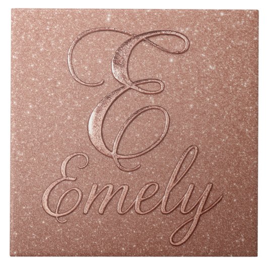 Personalisierte Rose Gold Glitzer Name Design - Ei Fliese (Vorderseite)