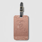 Personalisierte Rose Gold Glitzer Name Design - Ei Gepäckanhänger (Vorderseite Vertikal)