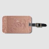 Personalisierte Rose Gold Glitzer Name Design - Ei Gepäckanhänger (Vorderseite (Horizontal))