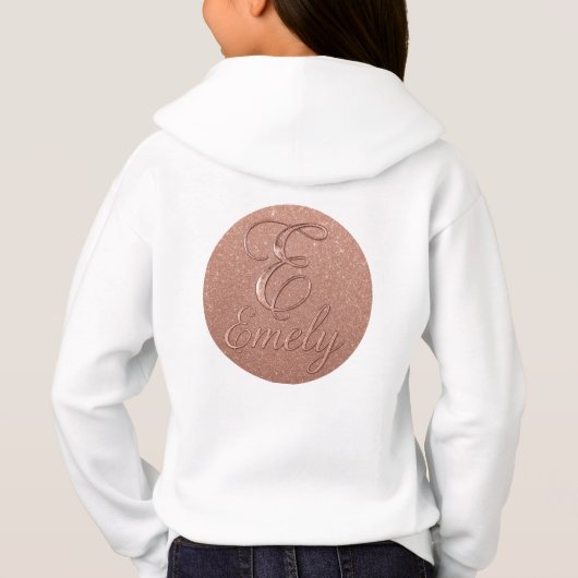 Personalisierte Rose Gold Glitzer Name Design - Ei Hoodie (Rückseite)