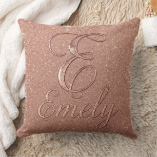 Personalisierte Rose Gold Glitzer Name Design - Ei Kissen