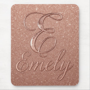Personalisierte Rose Gold Glitzer Name Design - Ei Mousepad