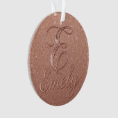 Personalisierte Rose Gold Glitzer Name Design - Ei Ornament (Vorderseite)
