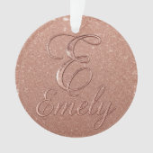 Personalisierte Rose Gold Glitzer Name Design - Ei Ornament (Vorderseite)