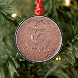 Personalisierte Rose Gold Glitzer Name Design - Ei Ornament Aus Metall