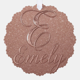 Personalisierte Rose Gold Glitzer Name Design - Ei Ornament Karte