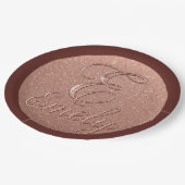 Personalisierte Rose Gold Glitzer Name Design - Ei Pappteller (Schrägansicht)