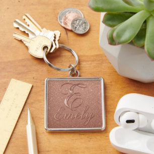 Personalisierte Rose Gold Glitzer Name Design - Ei Schlüsselanhänger