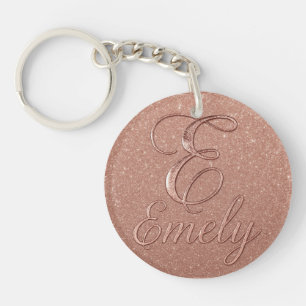 Personalisierte Rose Gold Glitzer Name Design - Ei Schlüsselanhänger