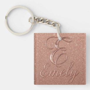 Personalisierte Rose Gold Glitzer Name Design - Ei Schlüsselanhänger