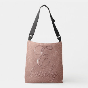 Personalisierte Rose Gold Glitzer Name Design - Ei Tragetaschen Mit Langen Trägern