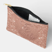 Personalisierte Rose Gold Glitzer Name Design - Ei Zubehörtasche (Offen)