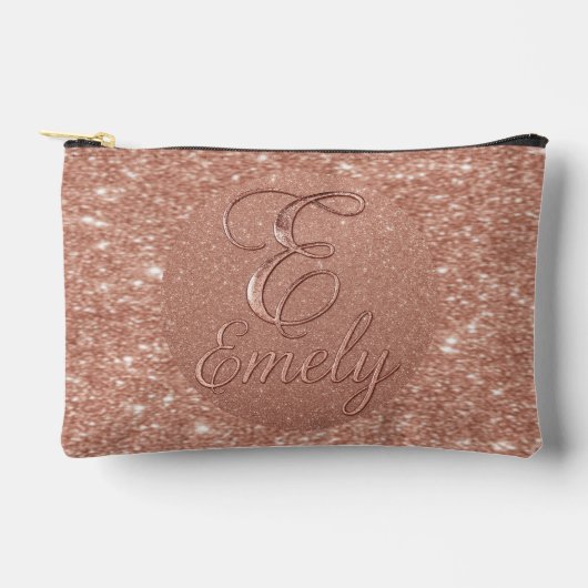 Personalisierte Rose Gold Glitzer Name Design - Ei Zubehörtasche (Vorderseite)