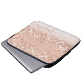 Personalisierte Rose Gold Glitzer Notebook-Sieb Laptopschutzhülle (Vorne Knopf)