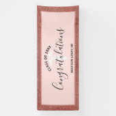 Personalisierte Rose Gold Glitzer Nurse Abschluss Banner (Vertikal)