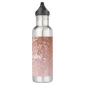 Personalisierte Rose Gold Glitzer Ombre Name Edelstahlflasche (Rechts)