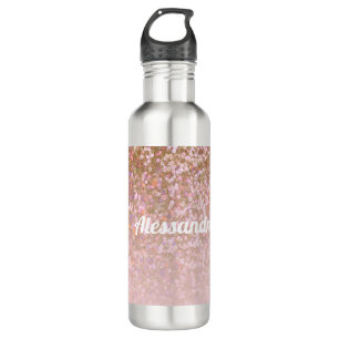 Personalisierte Rose Gold Glitzer Ombre Name Edelstahlflasche