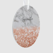 Personalisierte Rose Gold Glitzer Ornament (Vorderseite)
