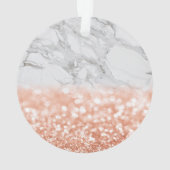 Personalisierte Rose Gold Glitzer Ornament (Rückseite)