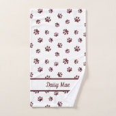 Personalisierte Rose Gold Glitzer Paw Prints Badhandtuch Set (Handtuch)