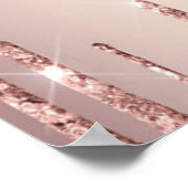 Personalisierte Rose Gold Glitzer Poster Benutzerd (Ecke)
