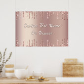Personalisierte Rose Gold Glitzer Poster Benutzerd (Küche)