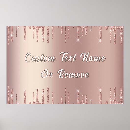 Personalisierte Rose Gold Glitzer Poster Benutzerd (Vorne)