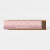 Personalisierte Rose Gold Glitzer Schreibtisch Nam Schreibtischnamensplakette (Vorderseite )
