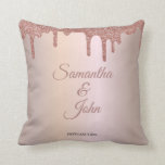 Personalisierte Rose Gold Glitzer Sparkle, Drillin Kissen<br><div class="desc">Personalisierte Rose Gold Glitzer Sparkle,  Dripping Glitzer,  Blush Hintergrund,  und vollständig anpassbare Wedding Pillow für die Hochzeit Zeremonie,  Ring Träger oder Kneting.</div>