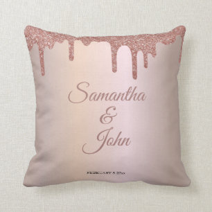 Personalisierte Rose Gold Glitzer Sparkle, Drillin Kissen