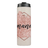 Personalisierte Rose Gold Glitzer Thermal Tumbler Thermosbecher (Vorderseite)