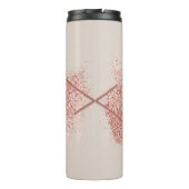 Personalisierte Rose Gold Glitzer Thermal Tumbler Thermosbecher (Rückseite)