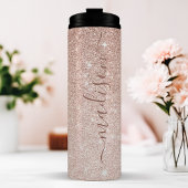 Personalisierte Rose Gold Glitzer Thermosbecher