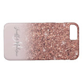 Personalisierte Rose Gold Glitzer Tropfen Girly Lu Case-Mate iPhone Hülle (Rückseite (Horizontal))