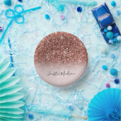 Personalisierte Rose Gold Glitzer Tropfen Girly Lu Pappteller (Party)