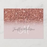 Personalisierte Rose Gold Glitzer Tropfen Girly Lu