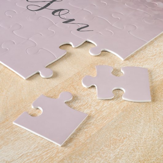 Personalisierte Rose Gold Glitzer Tropfen Girly Lu Puzzle (Seite)