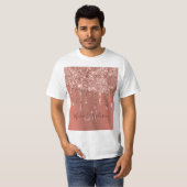 Personalisierte Rose Gold Glitzer Tropfen Girly Lu T-Shirt (Vorne ganz)