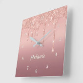 Personalisierte Rose Gold Glitzer Uhr Individuelle (Winkel)