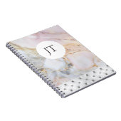 Personalisierte Rose Gold Gray Marble Notebook Notizblock (Rechte Seite)