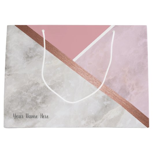 Personalisierte Rose Gold Große Tasche Geschenktüte (Vorderseite)