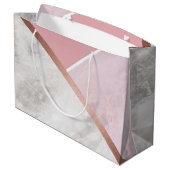 Personalisierte Rose Gold Große Tasche Große Geschenktüte (Rückseite Schrägansicht)